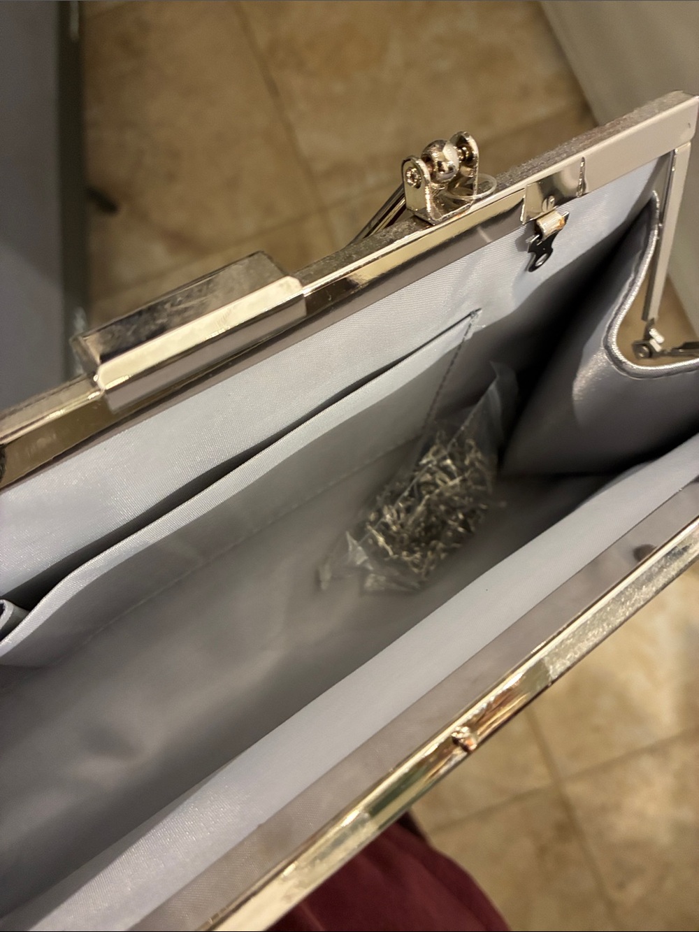 Source Unknown Silver Rhinestone Frame Clutch - Picture 4 of 7
